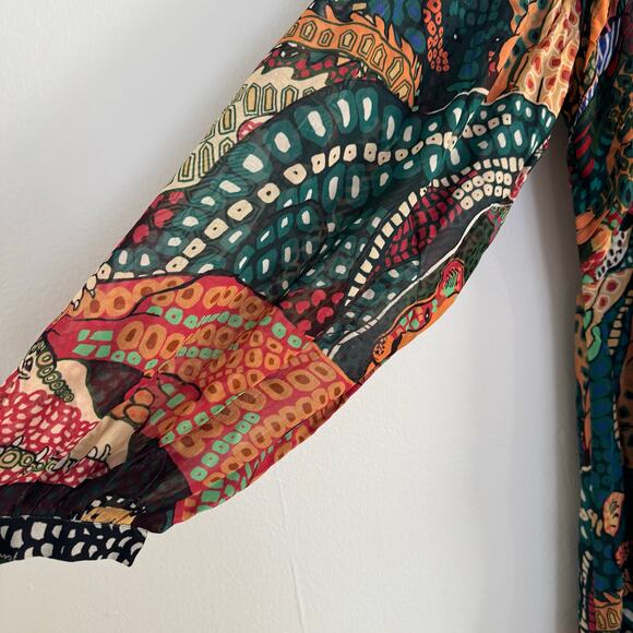 Farm Rio Fauna Mix Multicolor V Neckline Maxi Dress - Picture 5 of 12